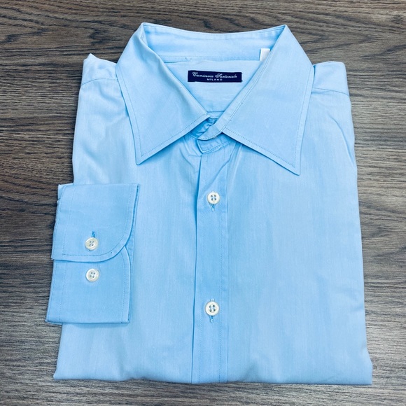 Camiceria Sartoriale Solid Blue Dress Shirt 16.5 - Picture 1 of 6